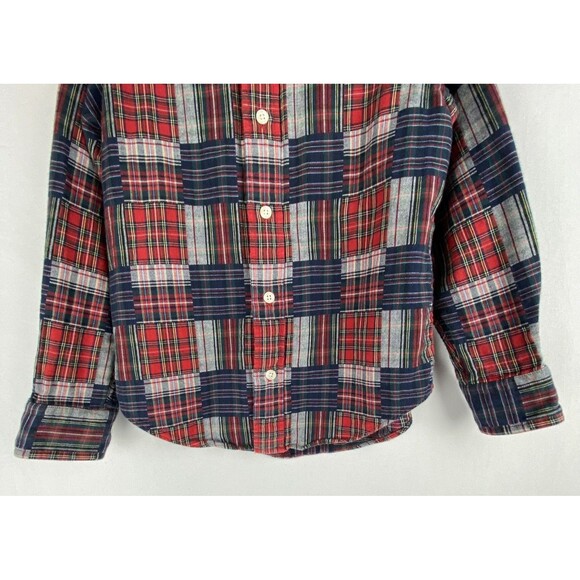 Brooks Brothers Fleece Shirt Boys XS Madras Plaid Button Down 100% Cotton - Picture 3 of 11
